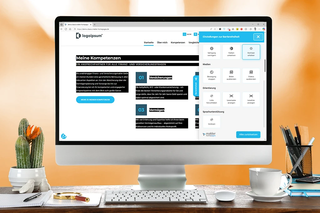 twin Webagentur - AIO Barrierefreiheit - Kontrast