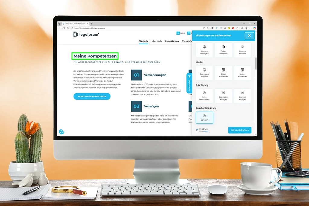 twin Webagentur - AIO Barrierefreiheit - Sprachunterstützung