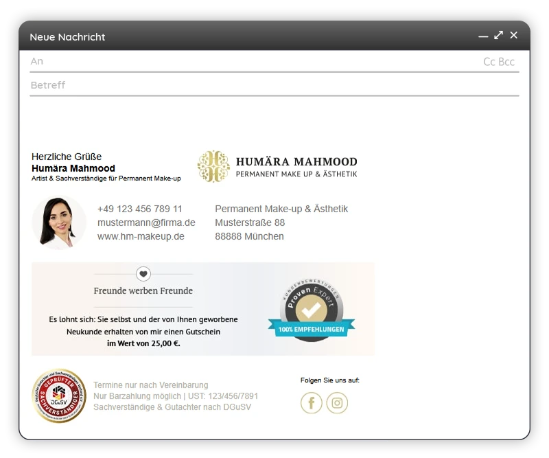 twin Webagentur - Signatur HM Make-up