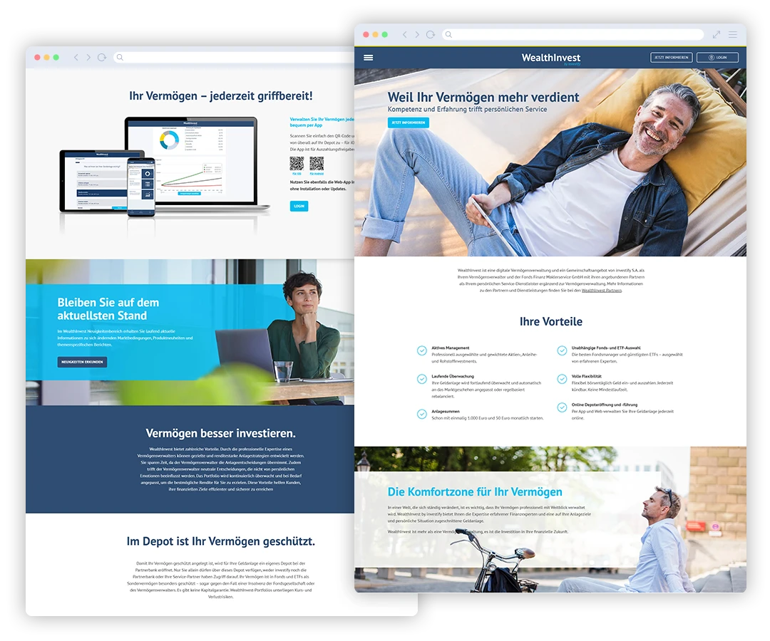twin Webagentur - Landingpage WealthInvest