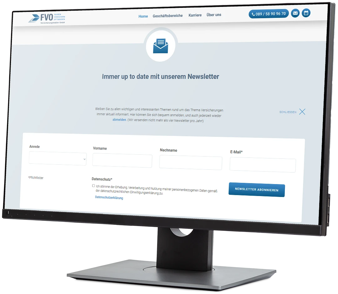 twin Webagentur - Newsletter Einbindung WordPress